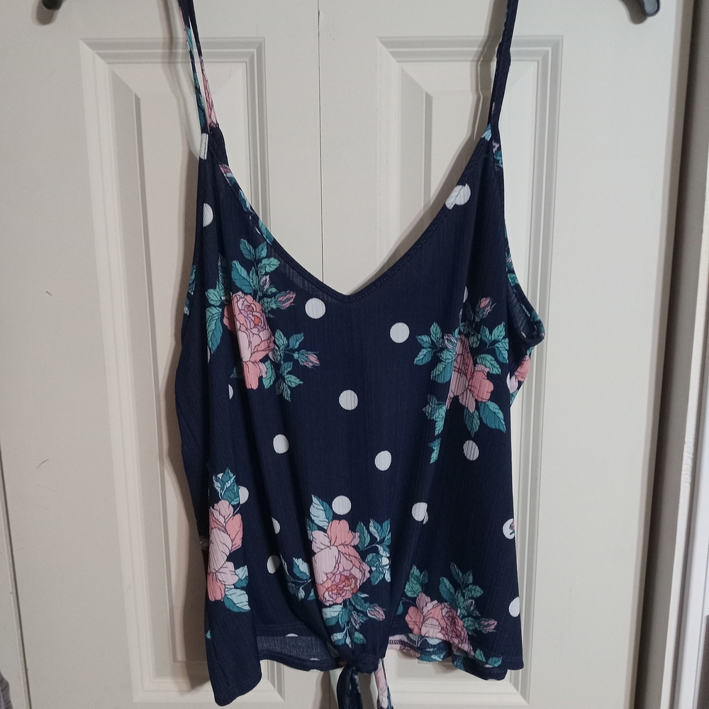 Secret Treasures Navy Floral Polka Dot Camisole